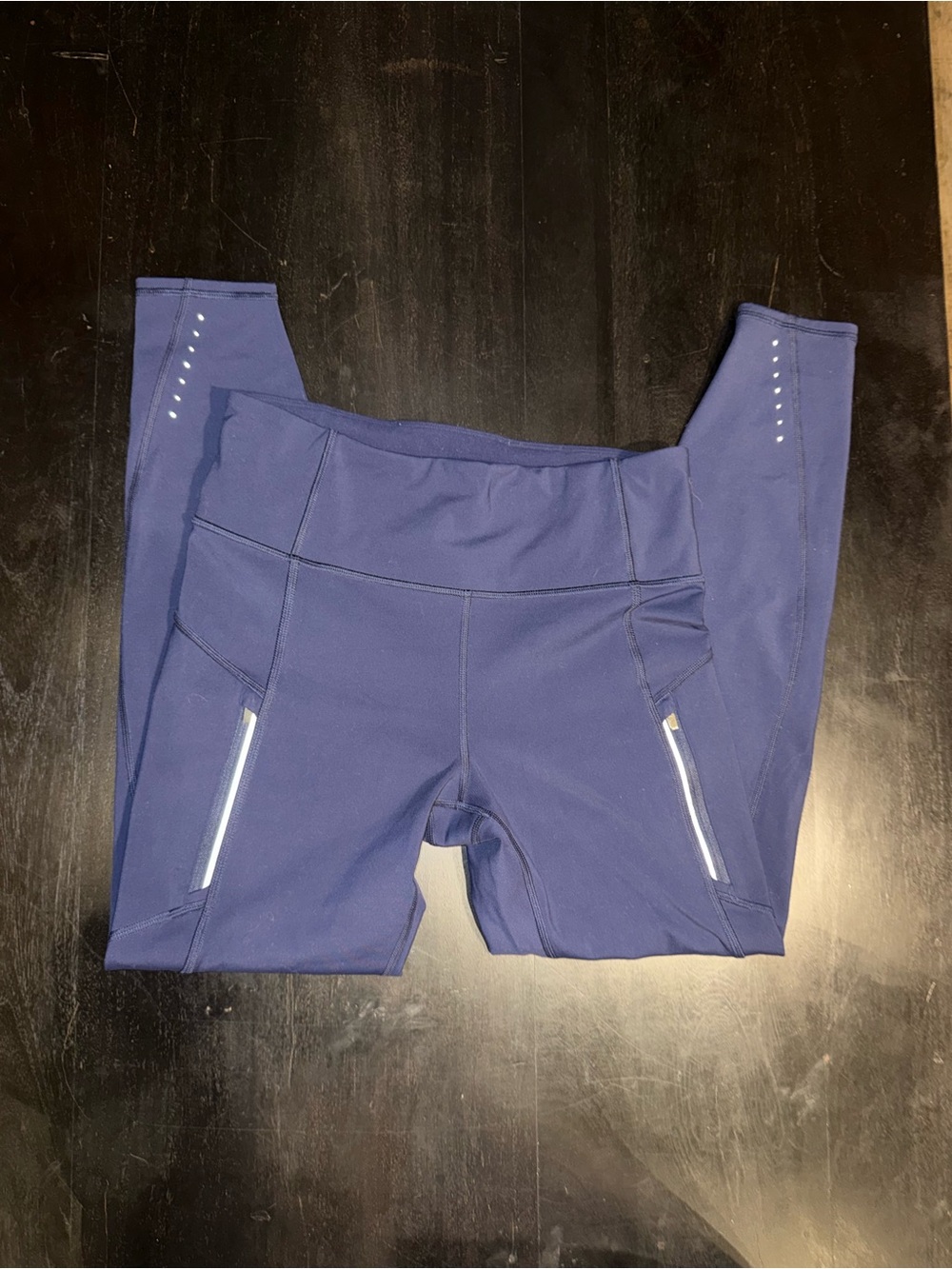 Athleta Navy High-Rise Reflective Pocket Leggings